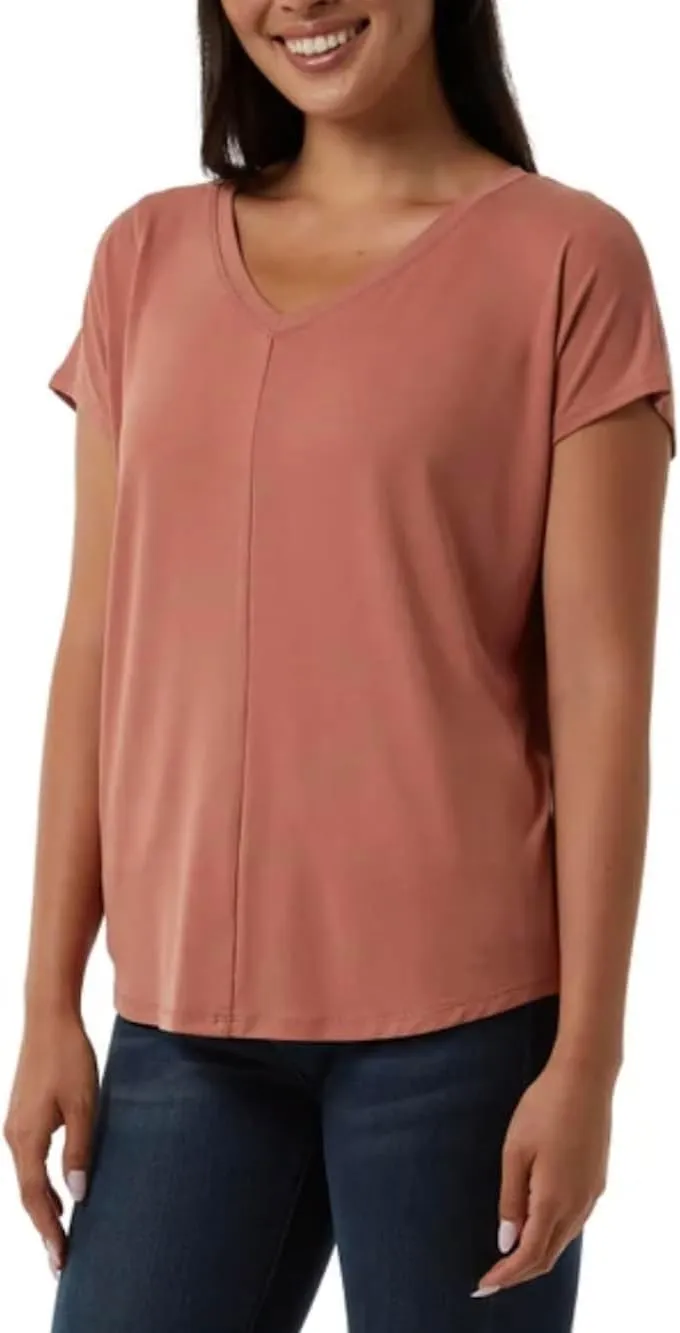 32 Degrees Cool Women's Soft Luxe Short Sleeve V-Neck Top