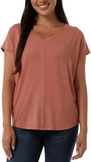 32 Degrees Cool Women's Soft Luxe Short Sleeve V-Neck Top
