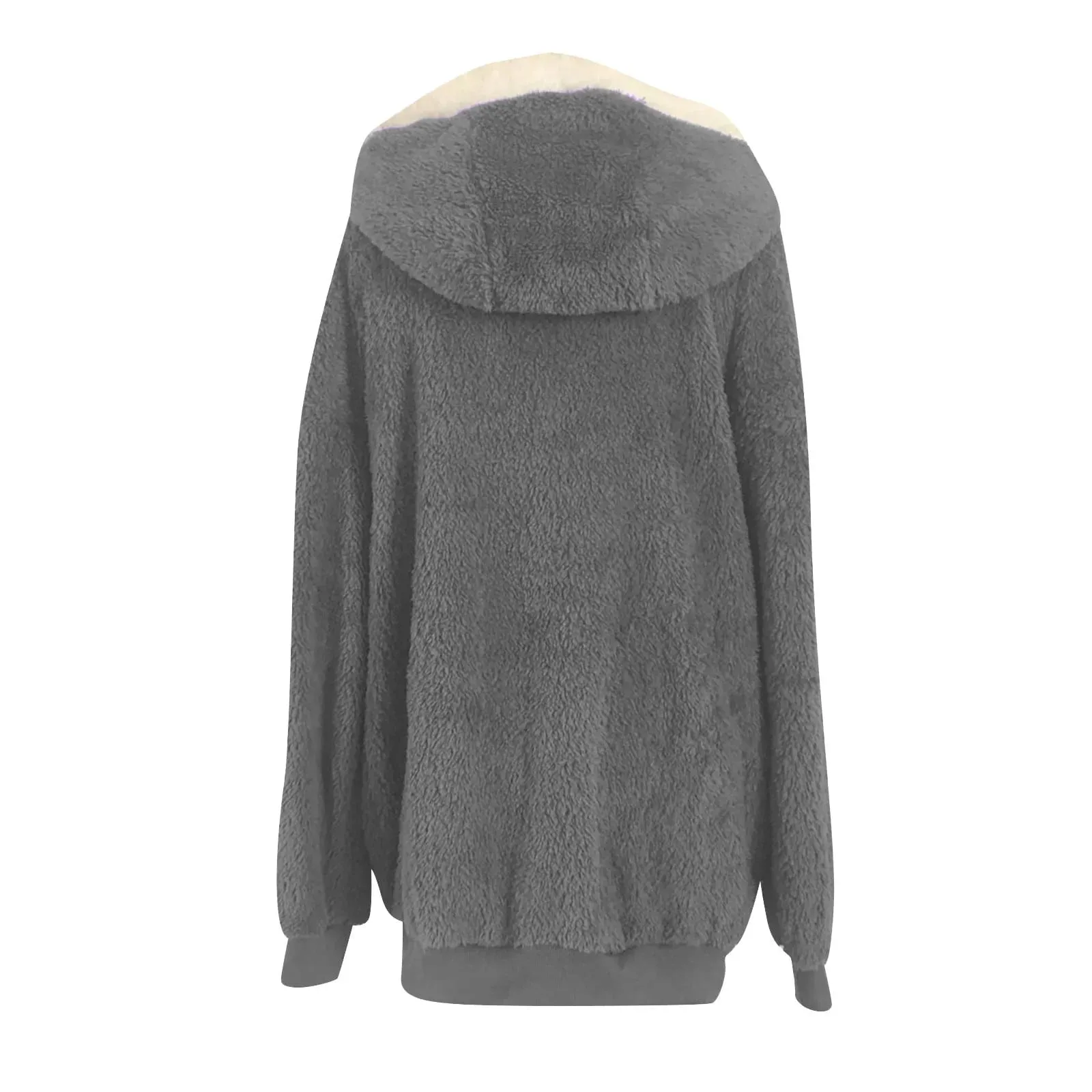 50% Off Clear!Fashion Oversize Winter Coats for Women, Women Plus Size Winter Warm Loose Plush Zip Hooded Jacket Coat Deals Gift for Women