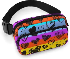 Adjustable Unisex Waist Bag - Waterproof Pack for Cycling/Travel/Hiking Compatible with LGBT Rainbow