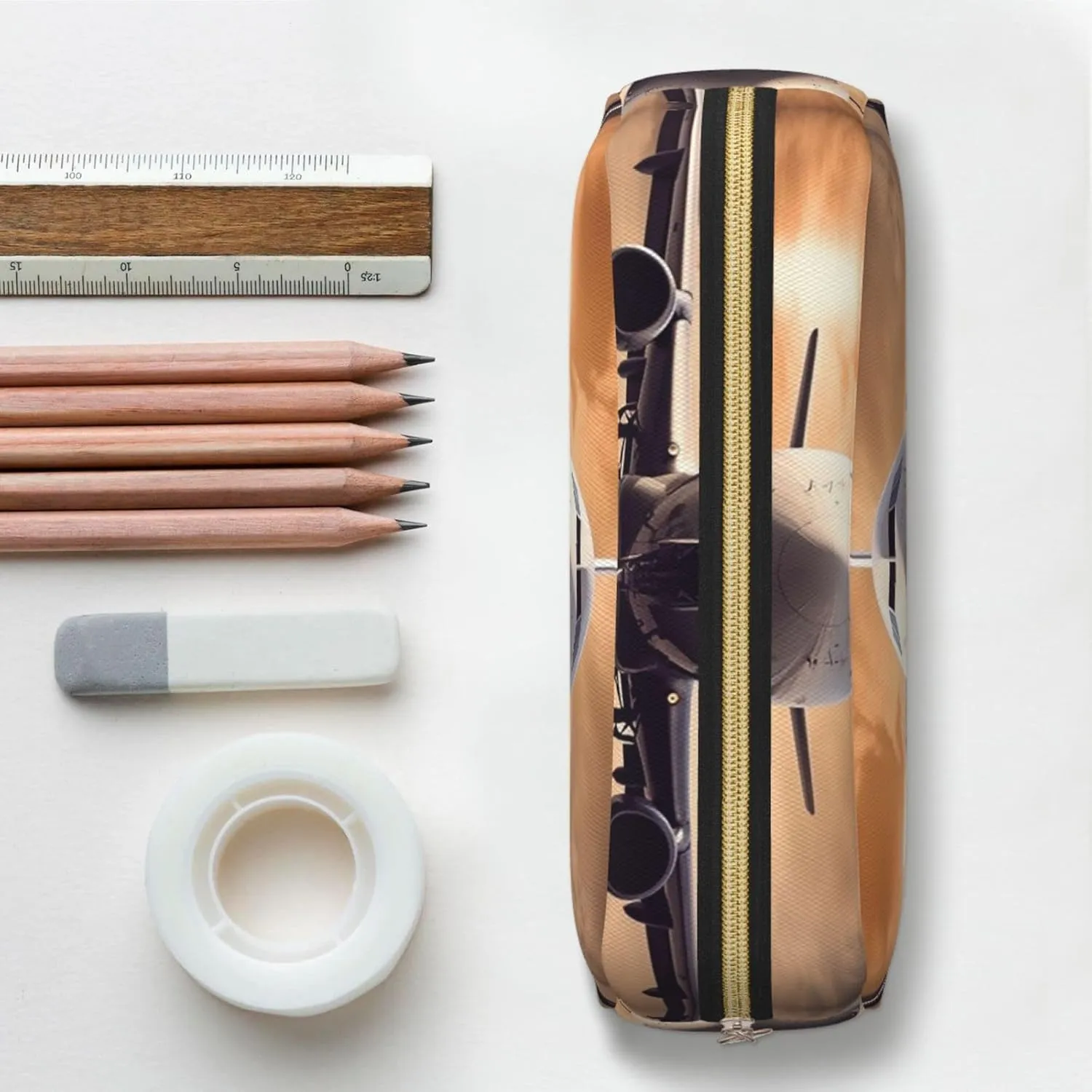 Airplane Makeup Bag for Women Men Travel Toiletry Bag Aesthetic Purse Pouch Large Pencil Case