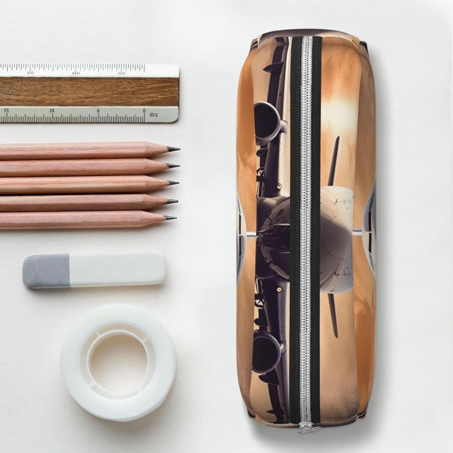 Airplane Makeup Bag for Women Men Travel Toiletry Bag Aesthetic Purse Pouch Large Pencil Case