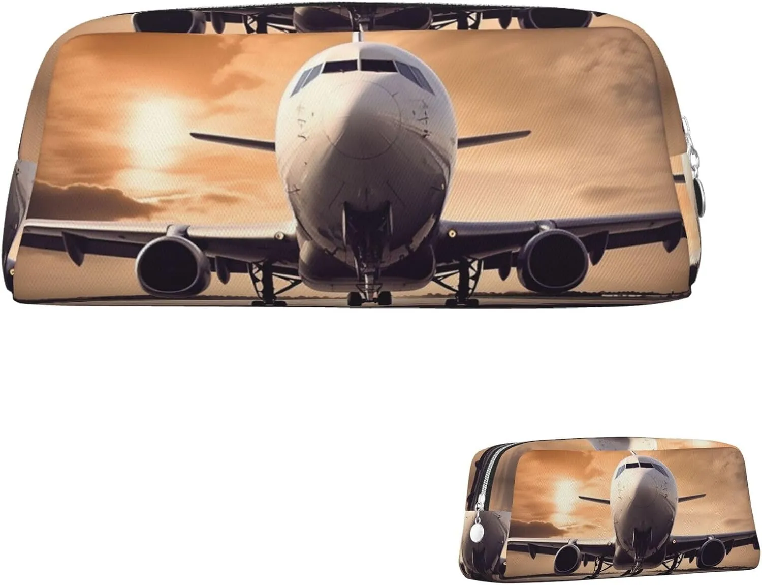 Airplane Makeup Bag for Women Men Travel Toiletry Bag Aesthetic Purse Pouch Large Pencil Case