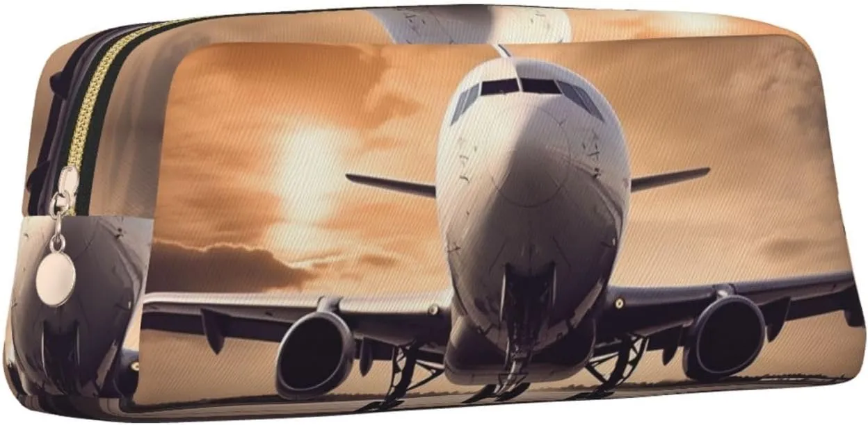 Airplane Makeup Bag for Women Men Travel Toiletry Bag Aesthetic Purse Pouch Large Pencil Case