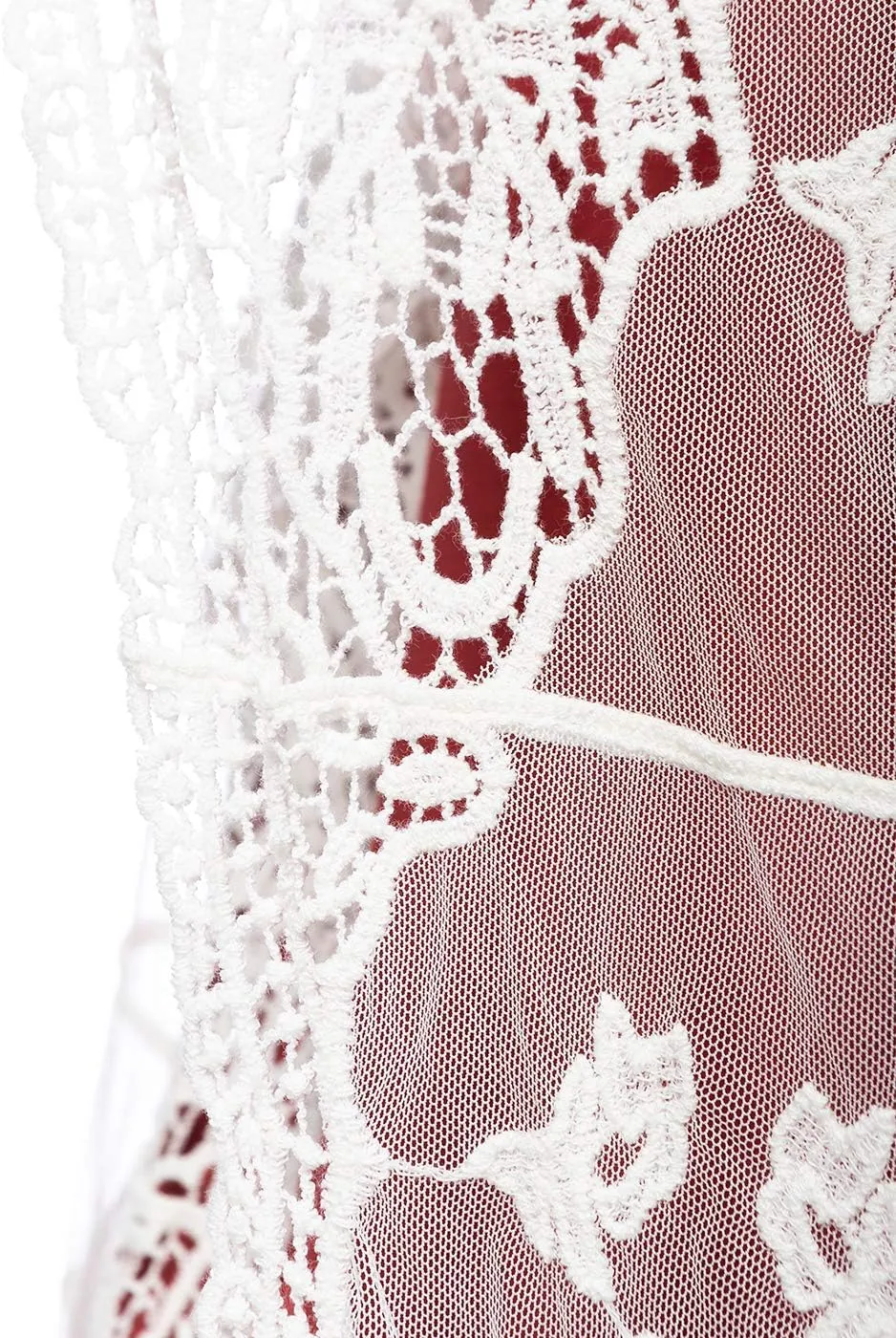 Anna-Kaci Vintage Floral Bohemian Sleeveless Mesh Lace Crochet Embroidery Beach Top Cardigan Vest,
