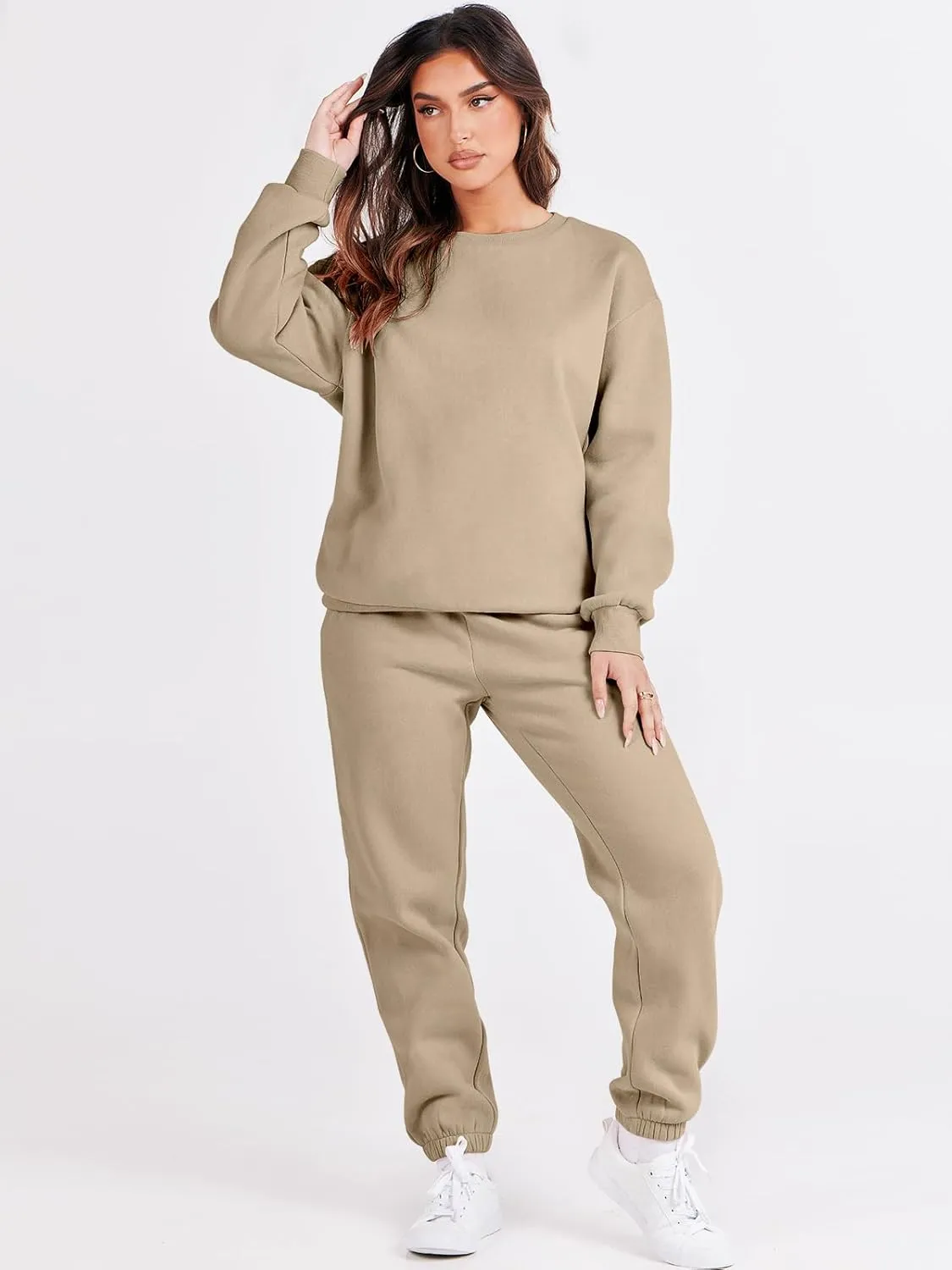 ANRABESS Women's Two Piece Outfits Lounge Set Long Sleeve Crewneck Sweatshirt Jogger Pants Tracksuit Sweatsuit 2024 Fall Sets
