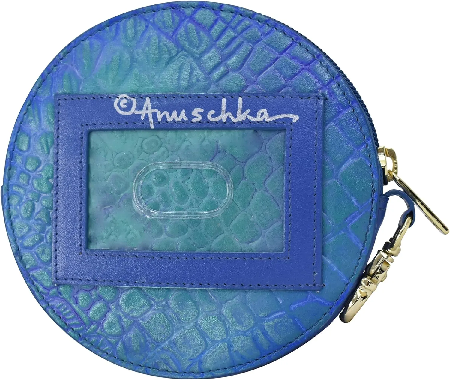 Anuschka Women's Original Hand Painted Genuine Vegetable Tanned Leather Round Coin Purse