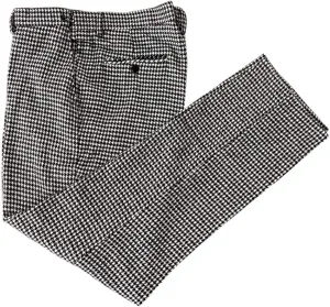 Apornipa Men's Black White Plaid Suit Pants Slim Fit Fashion Business Office Trousers