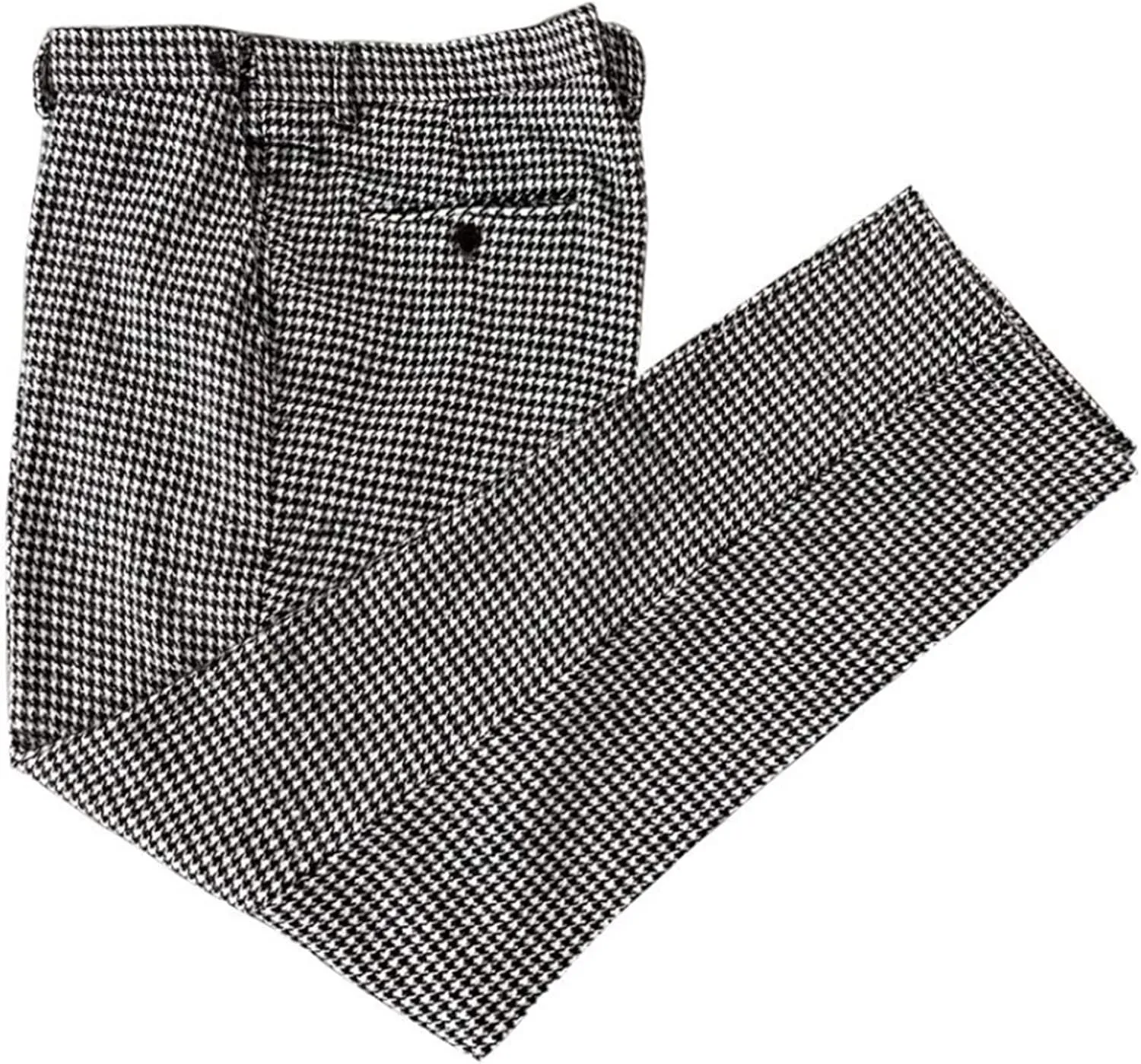 Apornipa Men's Black White Plaid Suit Pants Slim Fit Fashion Business Office Trousers