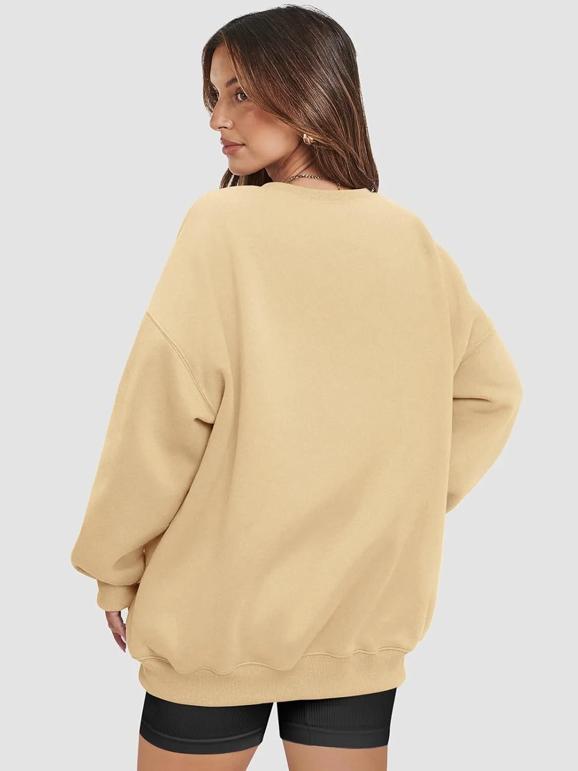 ATHMILE Oversized Sweatshirt for Women Crewneck Fleece Long Sleeve Pullover Hoodies Tops Fall Fashion Outfits Clothes 2025
