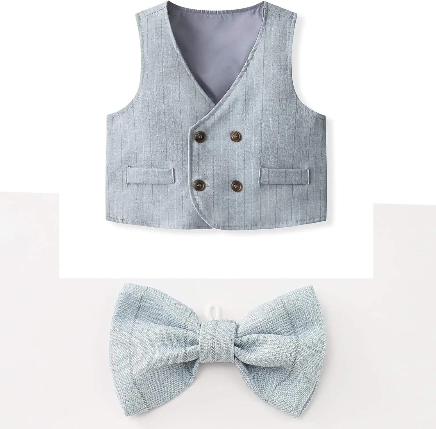 Baby Boys' 4-Piece Gentleman Suit Set with Shirt, Vest, Bowtie and Pants Outfits