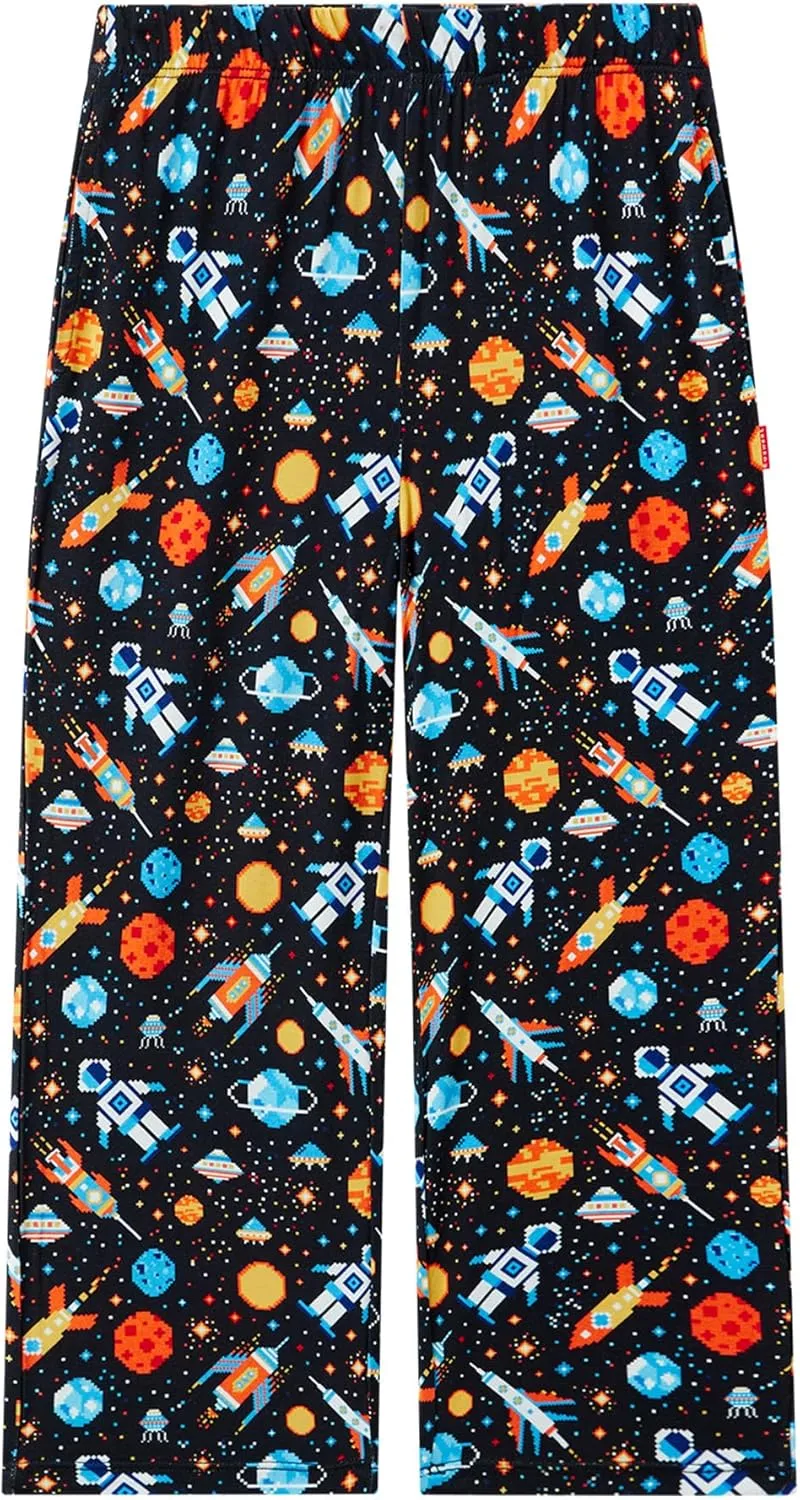 Bamboo Viscose Toddler Boys Wide Leg Pajama Pants Elastic Waist Pajama Bottom with Pockets