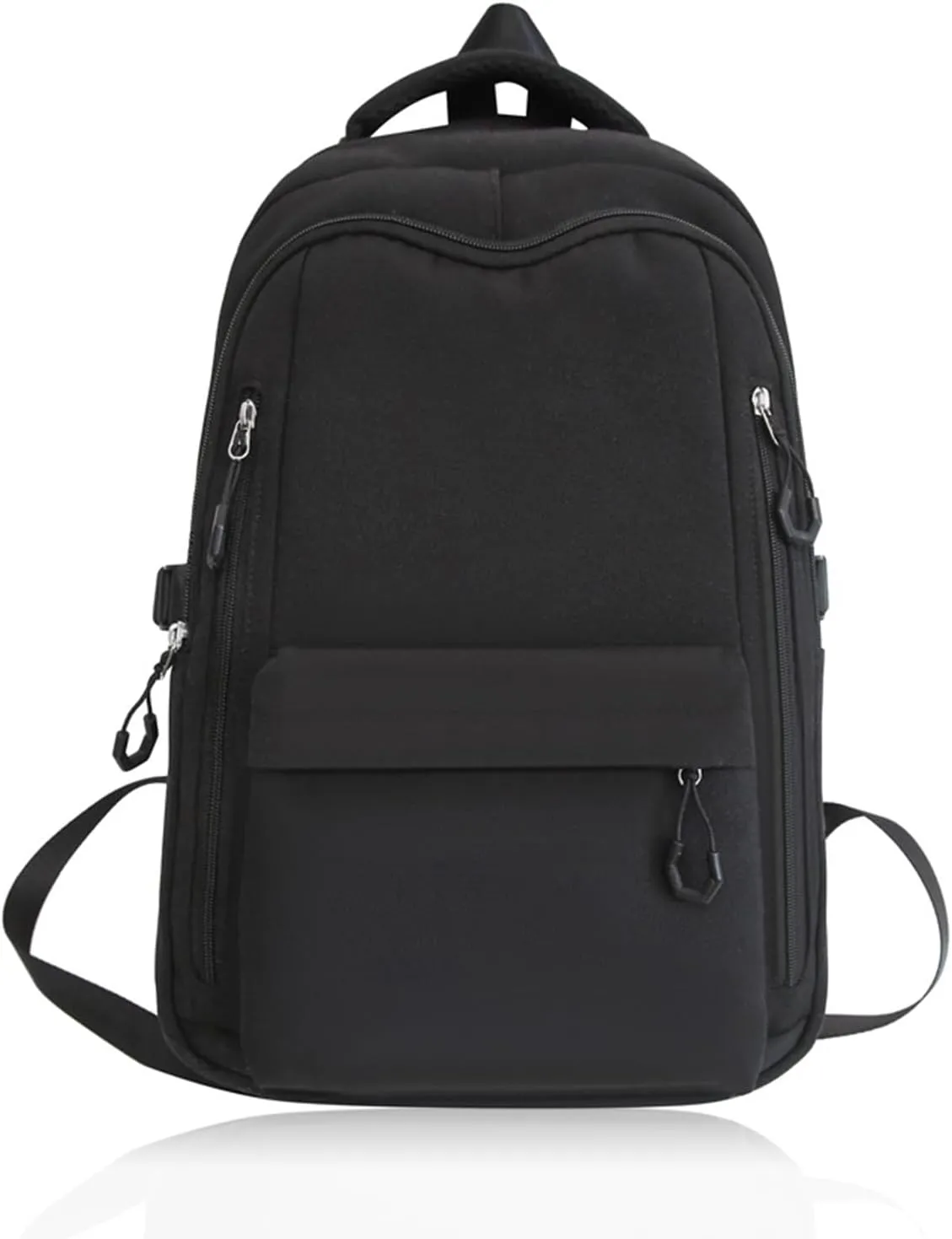 Black Casual Backpack, 16" Laptop Backpack, Bookbag for College, Black Backpack for Women Travel