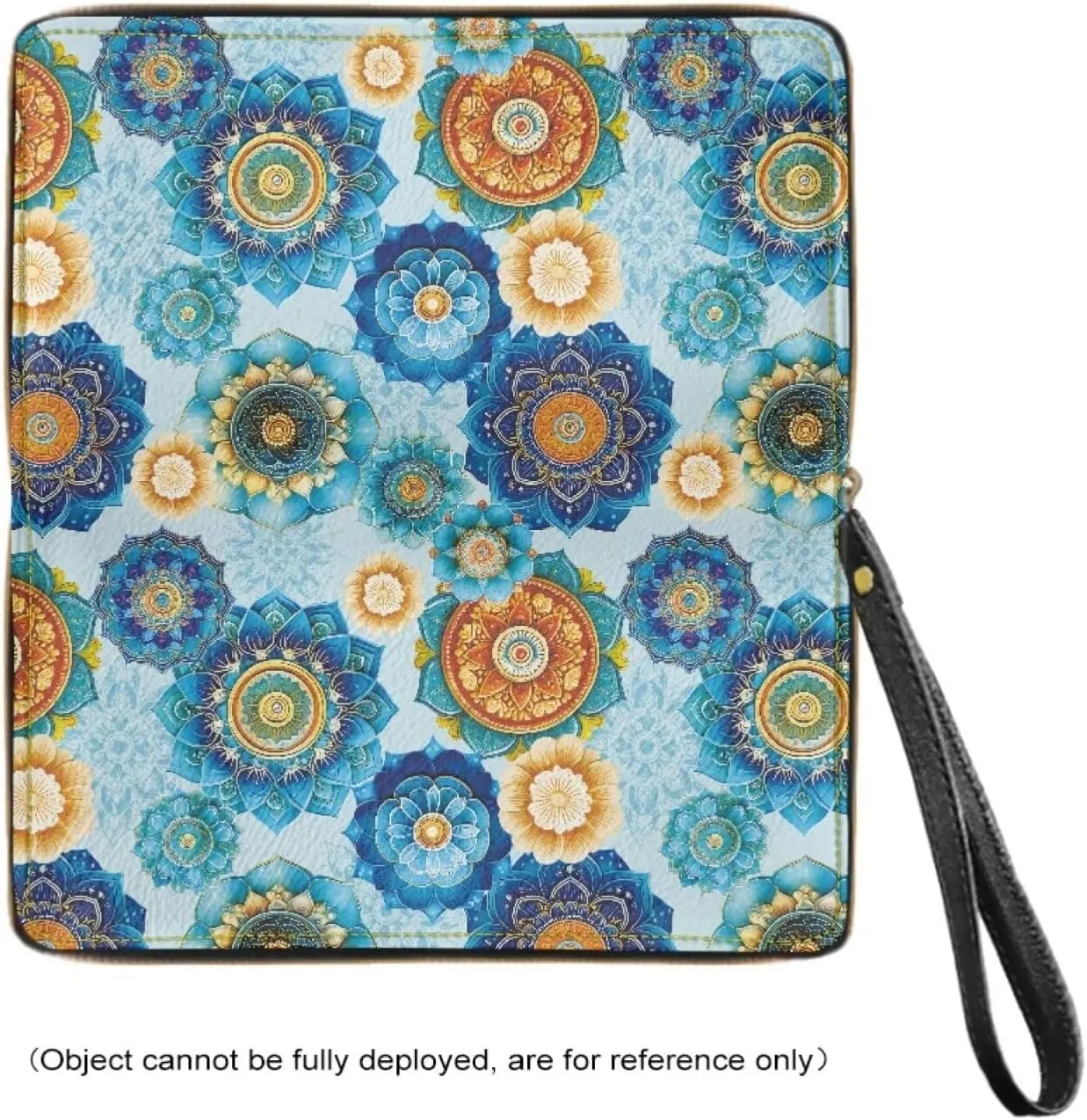 Boho Mandala Flower Print Women's Zip Around Wallet Wristlet PU Leather Waterproof Durable Clutch Wallet Large Credit Card Holder Travel Business Dating Coin,Cash Pocket