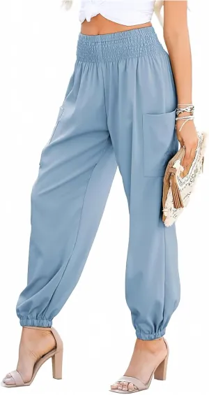Boho Pants for Women Harem Pants High Waist Cargo Pant Summer Loose Trousers Business Casual Trousers Elephant Trouser