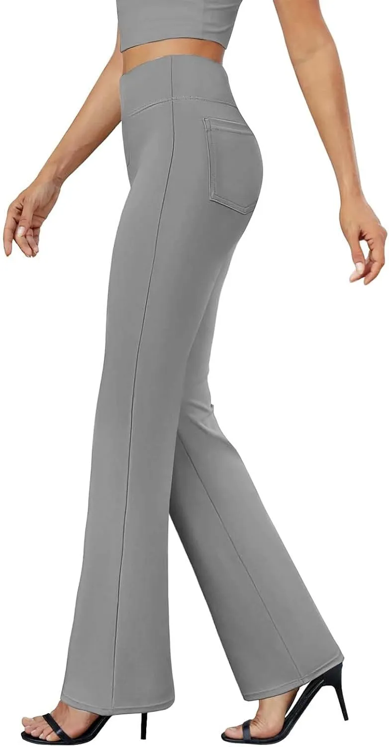 Bootcut Dress Pants for Women High Waisted Business Trousers Casual Work Pant Pull On Office Slacks with Pockets 2025