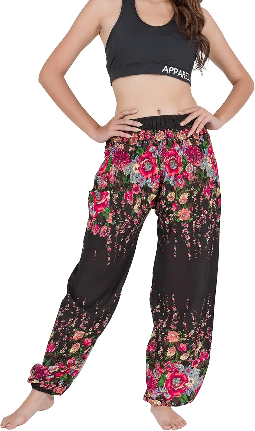 CHAINUPON Harem Pants Women Flowy Trouser Yoga Boho Hippie Clothes