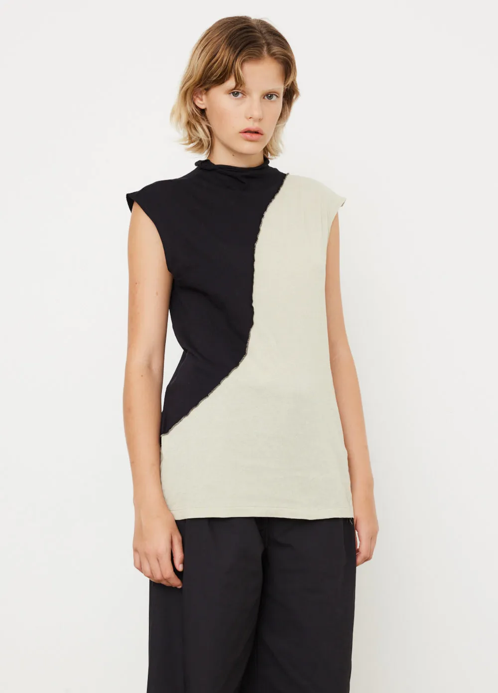 Contrast Raised Neck Tank