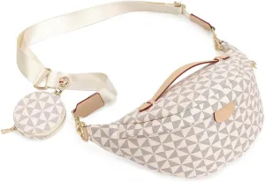 Crossbody Sling Bag Purse for Women,Sling Bag Belt Bag Chest Bum Bag Checkered Crossbody bag for Daily Shopping Travel(Beige)