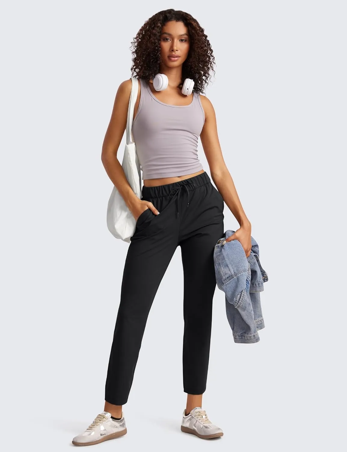CRZ YOGA Womens 4-Way Stretch Ankle Golf Pants 7/8 Casual Dress Work Athletic Travel Workout Sweatpants with Pockets