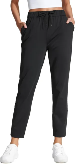 CRZ YOGA Womens 4-Way Stretch Ankle Golf Pants 7/8 Casual Dress Work Athletic Travel Workout Sweatpants with Pockets