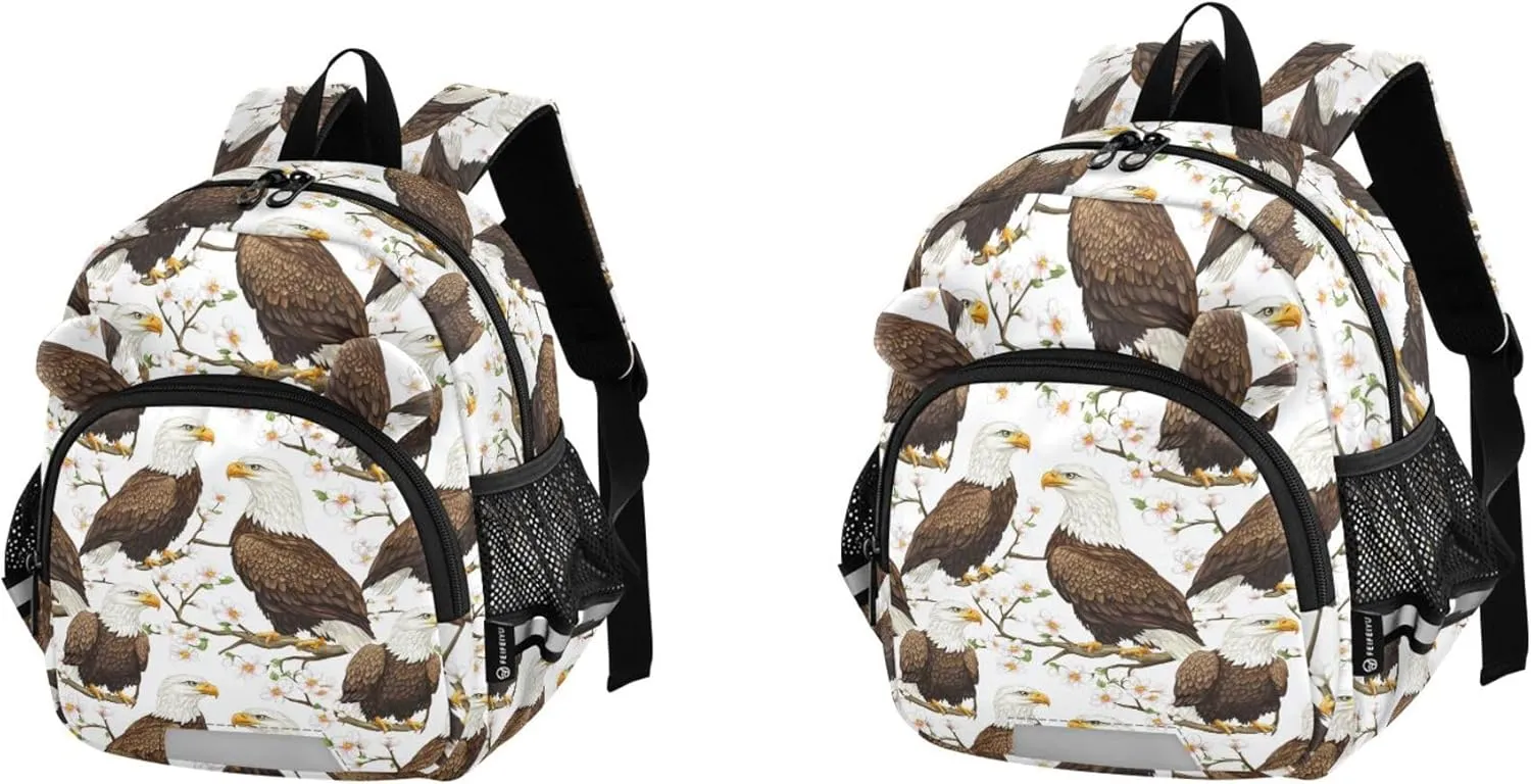 Cute Ears Toddler Daycare Backpack Leash Kids Boy's/Girl's Anti-Lost Personalized Mini Bookbag with Reflective Strip S Cartoon Sweet Bald Birds