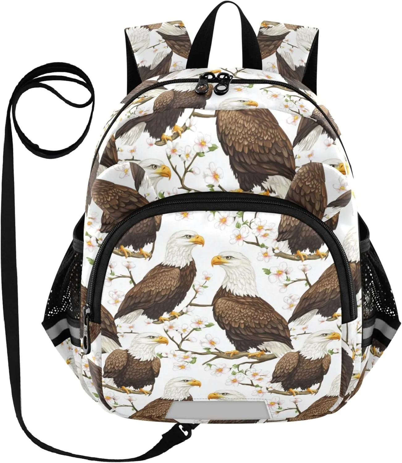 Cute Ears Toddler Daycare Backpack Leash Kids Boy's/Girl's Anti-Lost Personalized Mini Bookbag with Reflective Strip S Cartoon Sweet Bald Birds