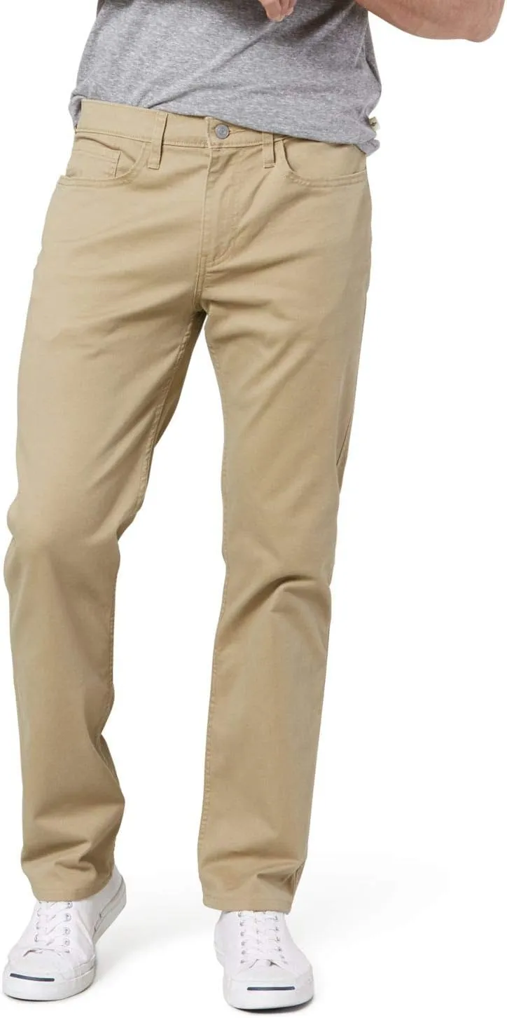Dockers Men's Straight Fit Jean Cut All Seasons Tech Pants (Standard and Big & Tall), New British Khaki, 32W x 29L