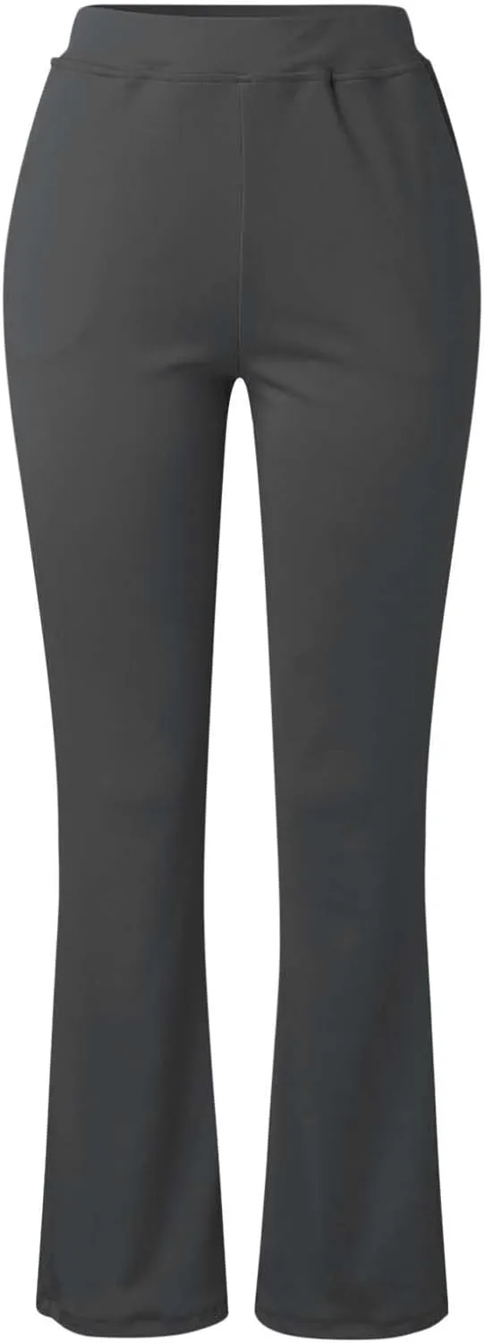Dress Pants Women Business Casual Work Pants Solid High Waist Stretchy Trousers Bootcut Office Pull On Slacks with Pockets