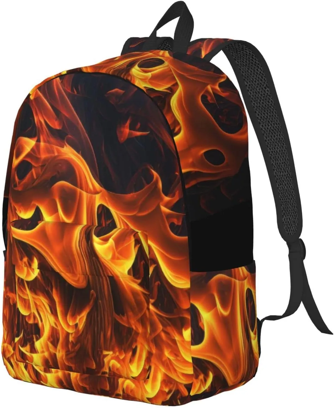 Flames Burning Fire Backpack with Adjustable Straps, Suitable for Travel Picnics Activities