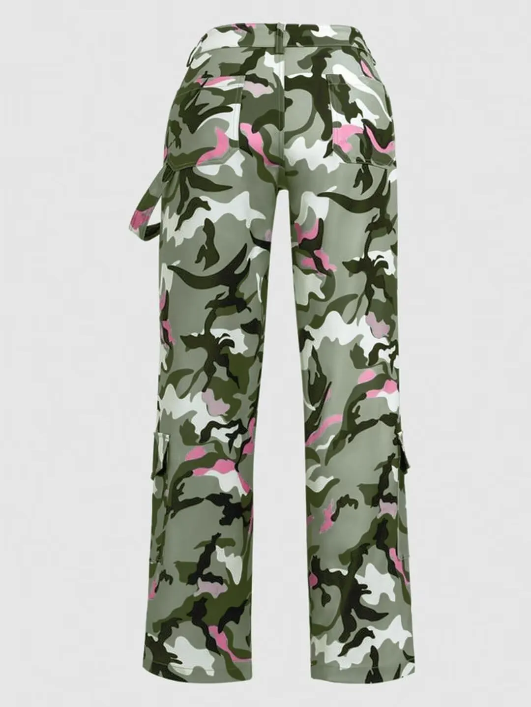 Flamingals Cargo Pants for Women Baggy Wide Leg Mid Waist Causal Y2K Pants with Pockets