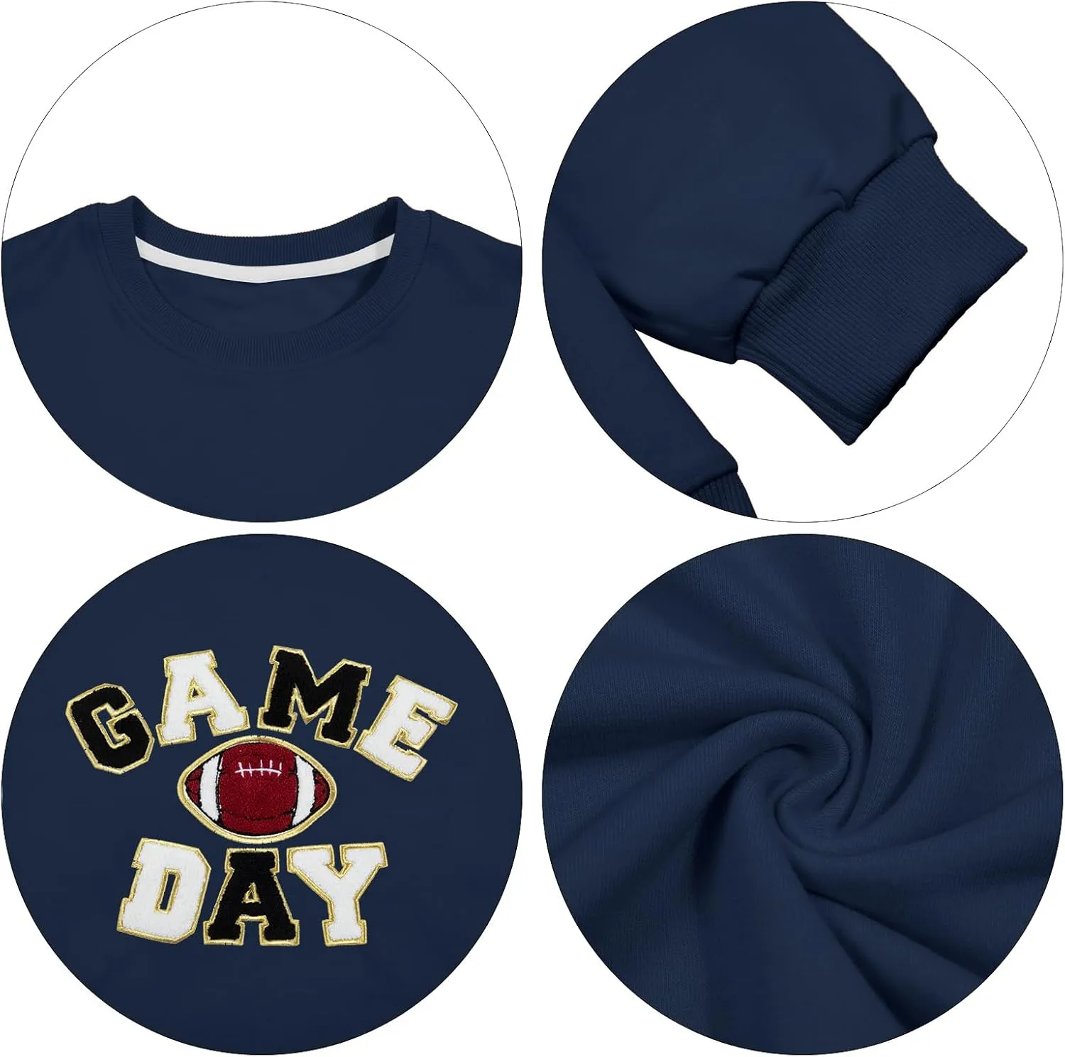 FLOYU Women Sunday Funday Sweatshirt Cute Football Graphic Pullover Game Day Weekend Tops Casual Football Season Shirt