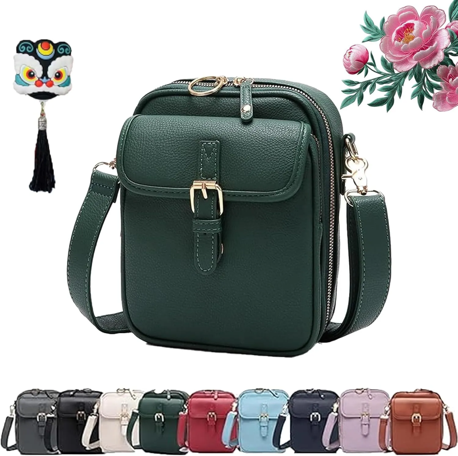 Forcipower Crossbody Bag, Collaboraten Crossbody Leather Bag, Urvashi Crossbody Bags with 10 Card Slots