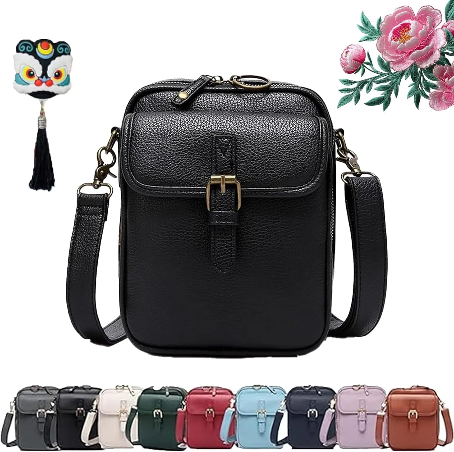 Forcipower Crossbody Bag, Collaboraten Crossbody Leather Bag, Urvashi Crossbody Bags with 10 Card Slots