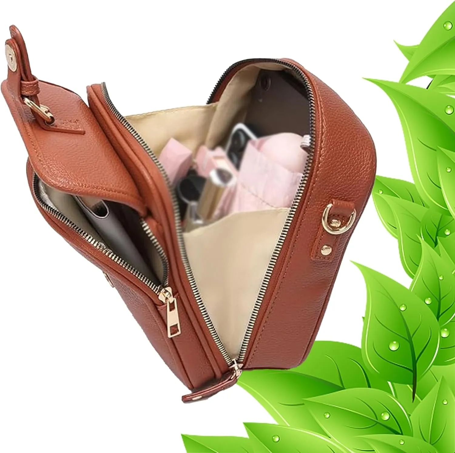 Forcipower Crossbody Bag, Collaboraten Crossbody Leather Bag, Urvashi Crossbody Bags with 10 Card Slots