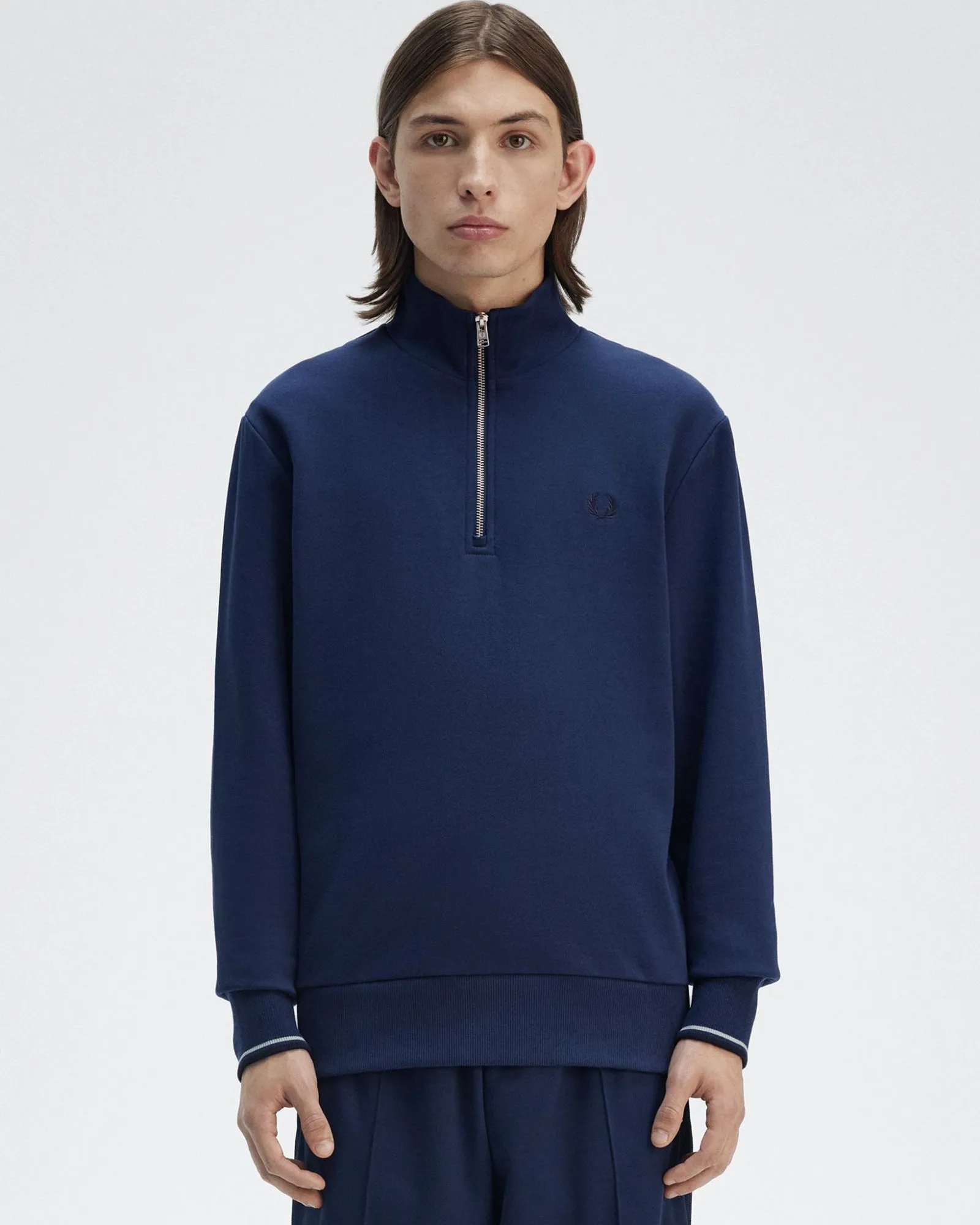 Fred Perry Half Zip Sweatshirt - Tennis Blue