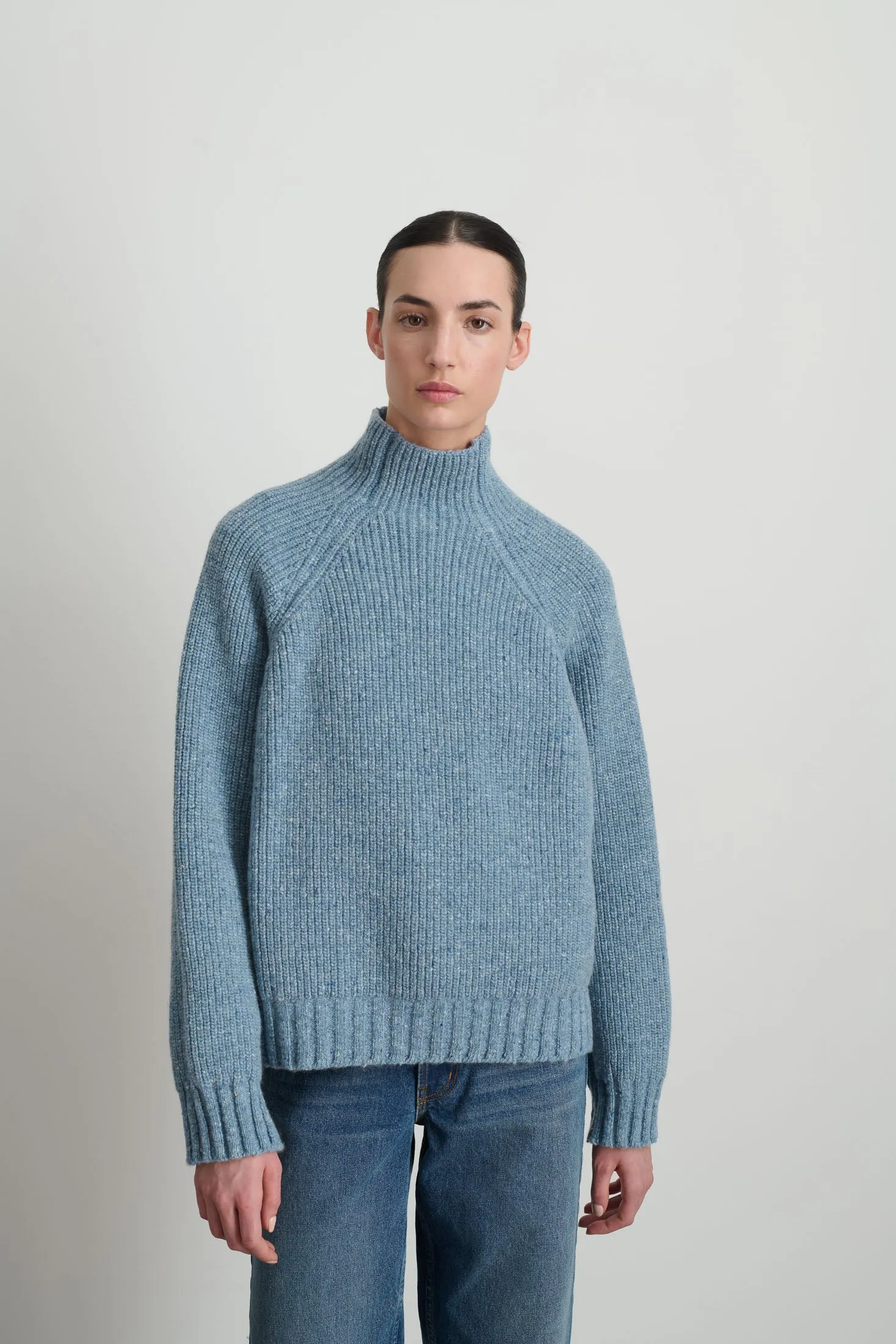 Funnel Neck Lt. Blue Donegal