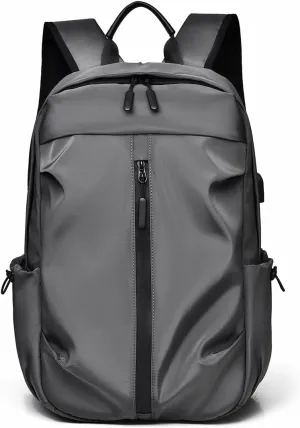 FUNSEED Backpack for Men Women, Large Capacity 14in Laptop Lightweight Shoulder Rucksack for Travel Commuting (Grey)
