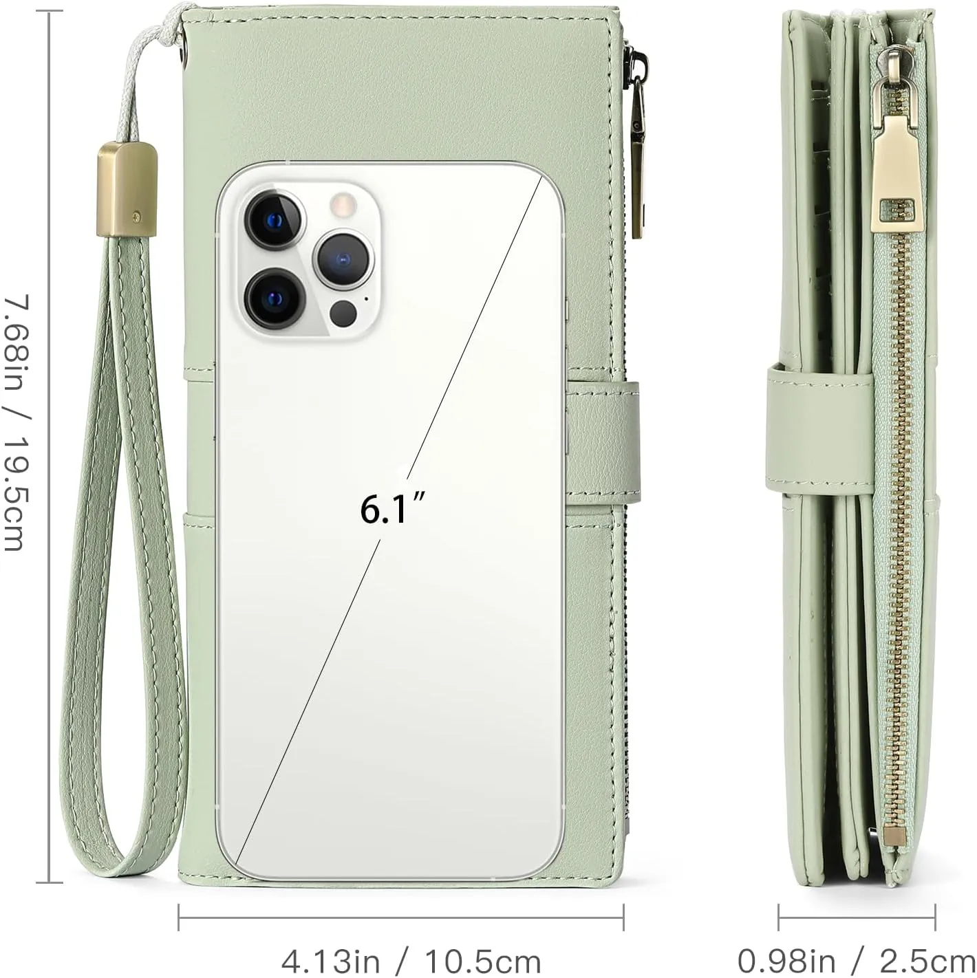 GAEKEAO Wallets for Women Leather RFID Blocking Large Capacity Card Case Ladies Wristlet Clutch Wallets Zipper Pocket with 4 ID Windows 22 Card Slots