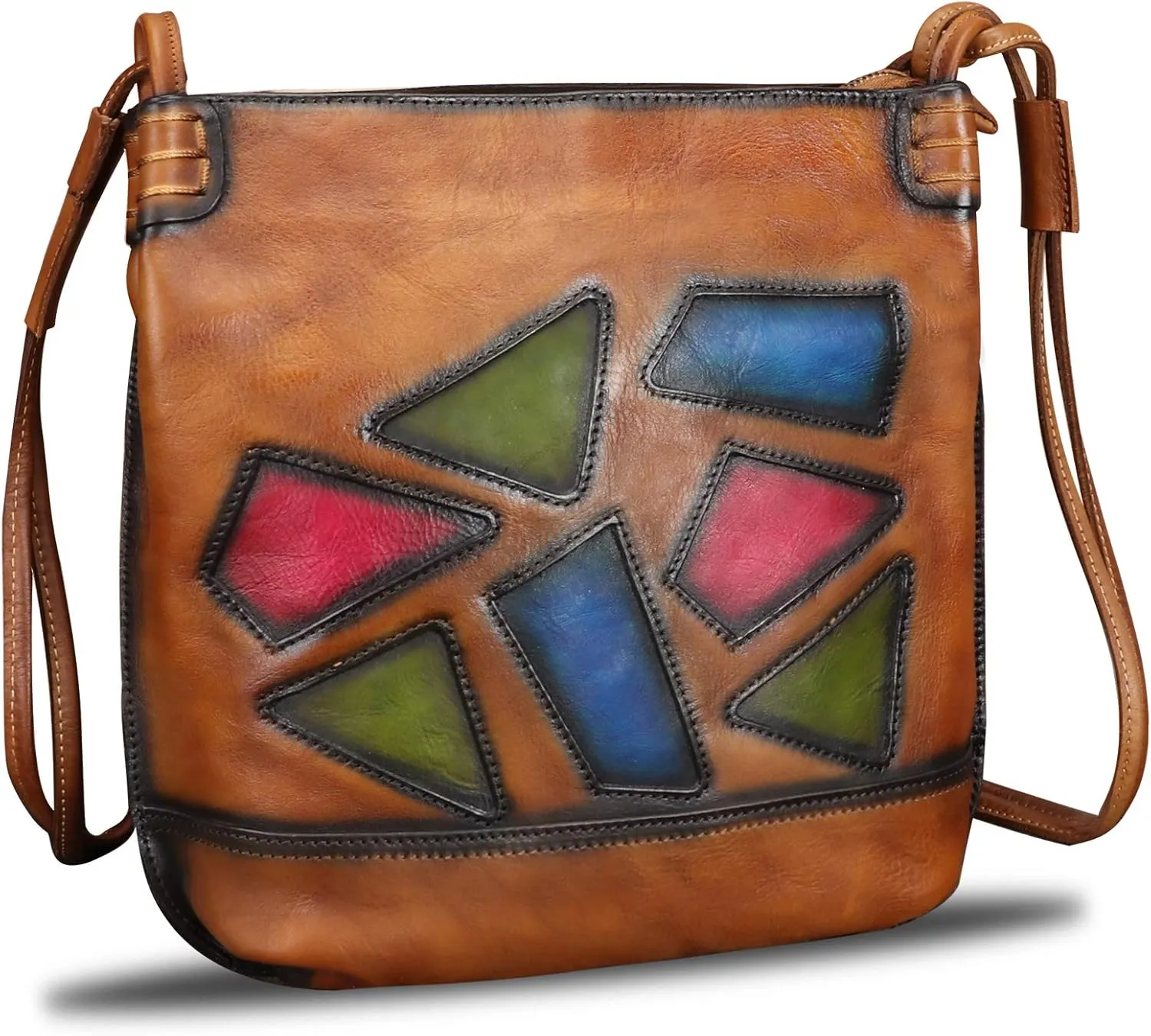 Genuine Leather Crossbody Purses for Women Satchel Purses Vintage Handmade Shoulder Bag Cowhide Handbags