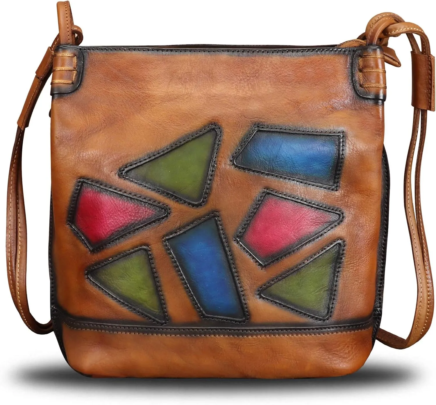 Genuine Leather Crossbody Purses for Women Satchel Purses Vintage Handmade Shoulder Bag Cowhide Handbags
