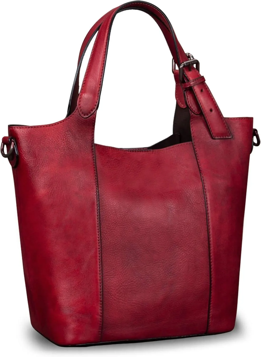 Genuine Leather Handbag for Women Vintage Handmade Shoulder Bag Purse Tote Cowhide Satchel Crossbody Top-Handle Bag