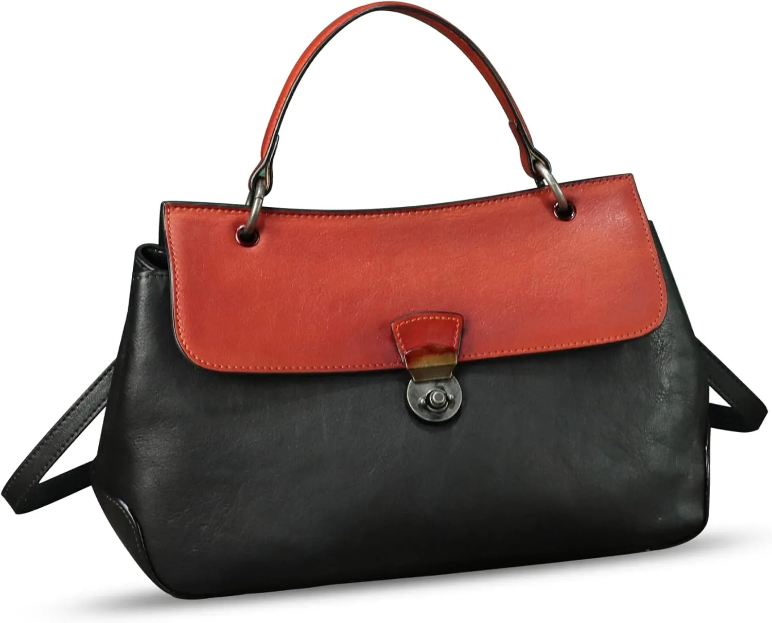 Genuine Leather Handbag Satchel for Women Retro Leather Crossbody Bag Pouch Vintage Ladies Handbag Purse