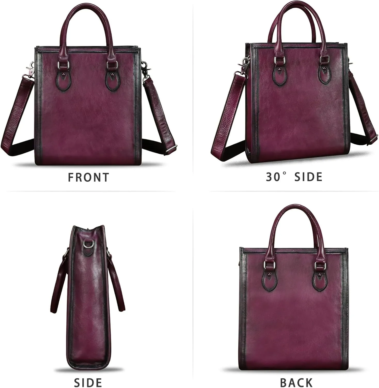 Genuine Leather Handbags and Purses for Women Vintage Handmade Shoulder Bag Cowhide Tote Bag Satchel