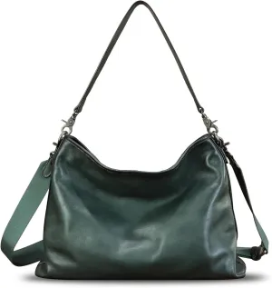 Genuine Leather Hobo Bag for Women Tote Bag Vintage Handmade Shoulder Bag Crossbody Satchel Purses Pouch