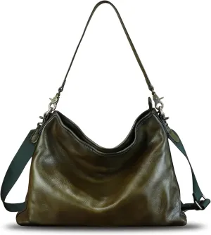 Genuine Leather Hobo Bag for Women Tote Bag Vintage Handmade Shoulder Bag Crossbody Satchel Purses Pouch