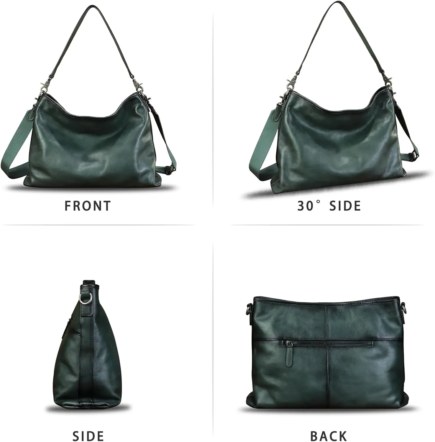 Genuine Leather Hobo Bag for Women Tote Bag Vintage Handmade Shoulder Bag Crossbody Satchel Purses Pouch