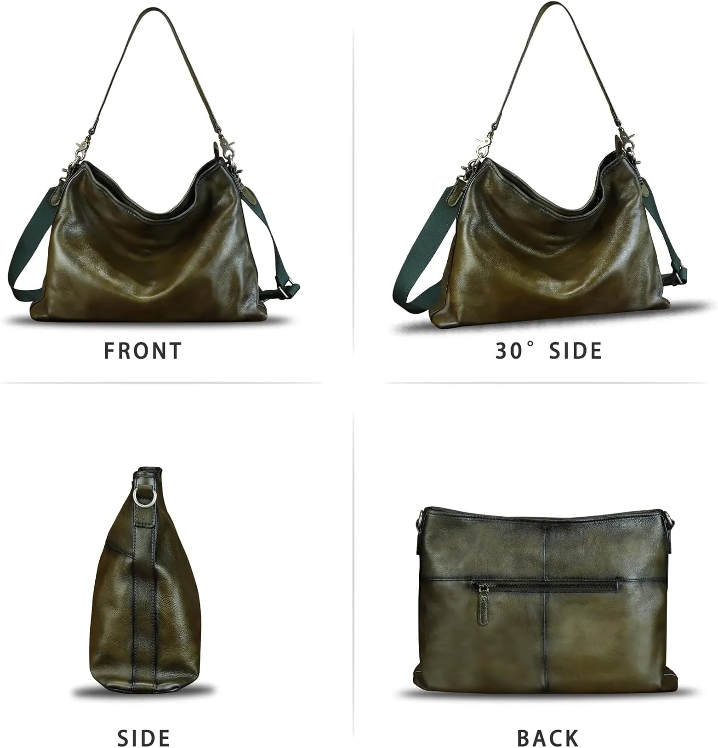 Genuine Leather Hobo Bag for Women Tote Bag Vintage Handmade Shoulder Bag Crossbody Satchel Purses Pouch