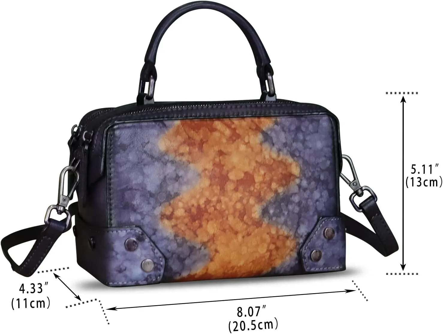 Genuine Leather Satchel for Women Purse Vintage Handmade Top Handle Handbag Retro Designer Crossbody Bag Purse