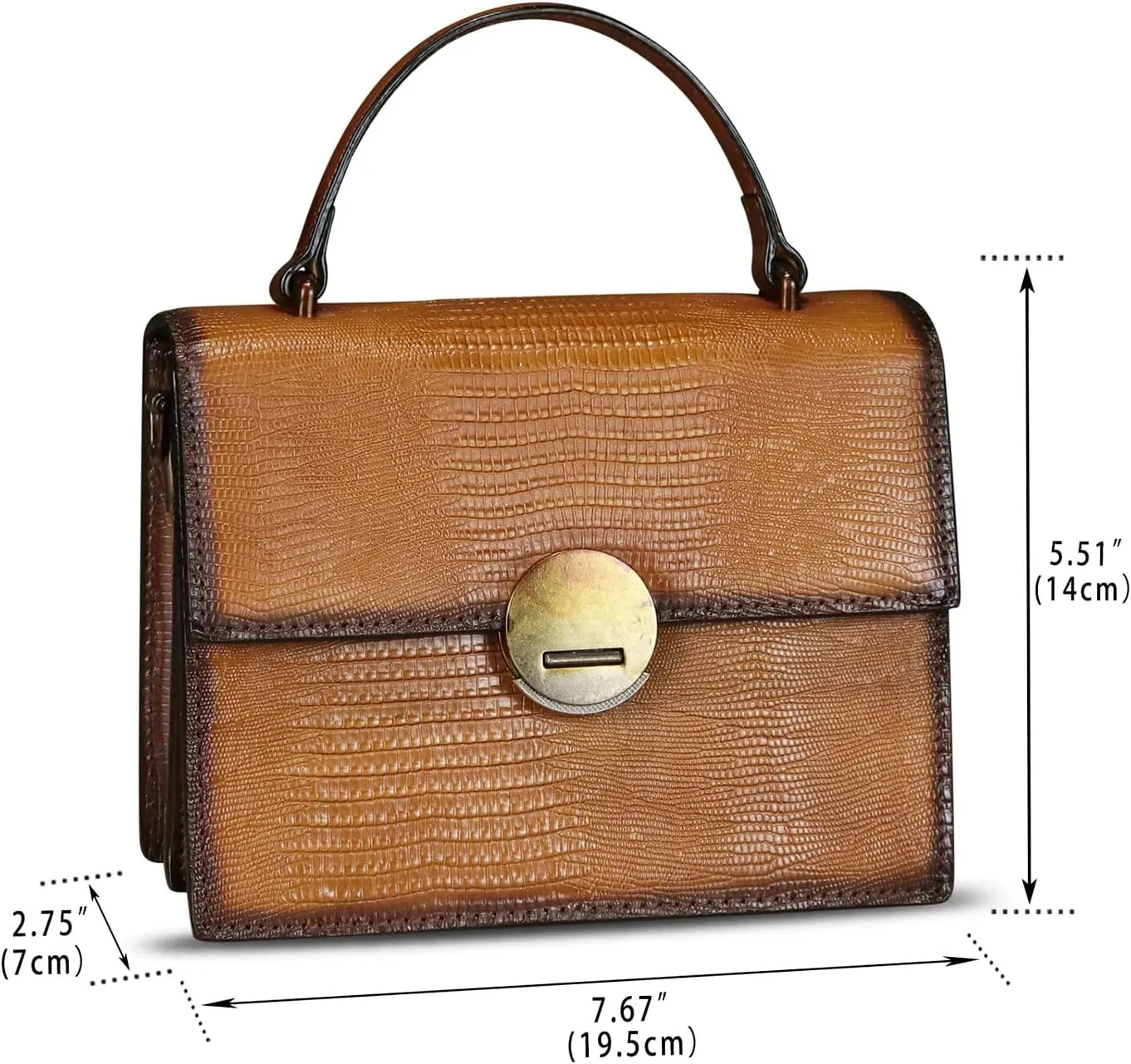 Genuine Leather Satchel for Women Small Purse Vintage Handmade Top Handle Handbag Retro Designer Crossbody Phone Bag